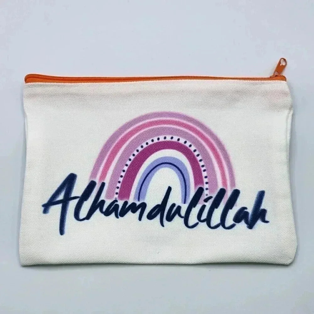 Alhamdulillah Canvas Zipper Pencil Bag Makeup Bag Pouch Bag Handmade NWT